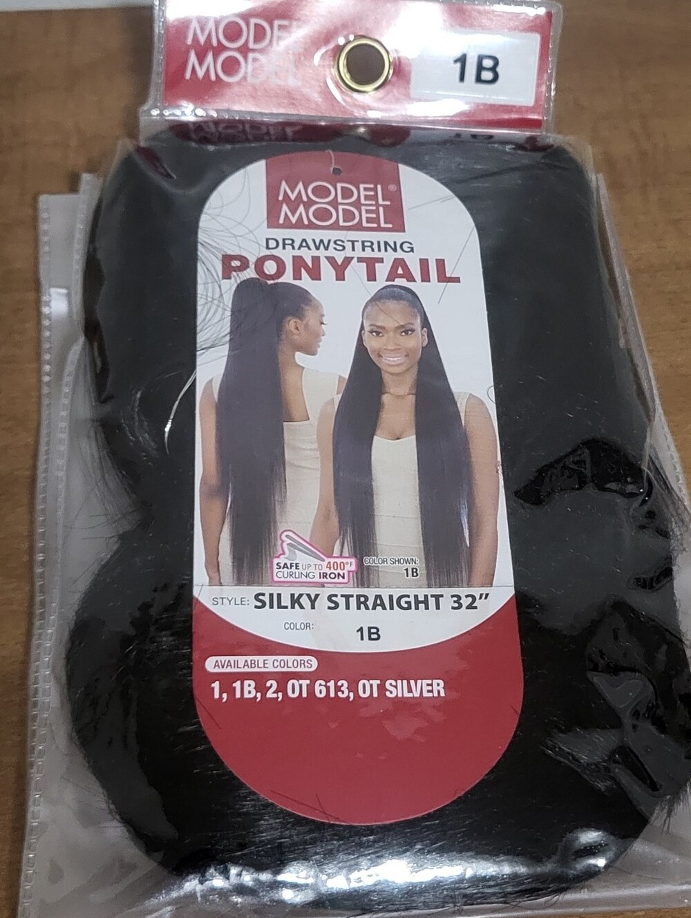 Model Model Drawstring Ponytail Long Extension Hairpiece Silky Straight Yaky 32″